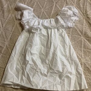 White Flowy Coquette Floral Cottagecore Shirt